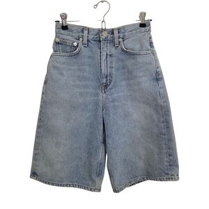 Agolde Lennox Culotte High Rise Denim Shorts Size 23 Casual Boho Blue Wave Jort